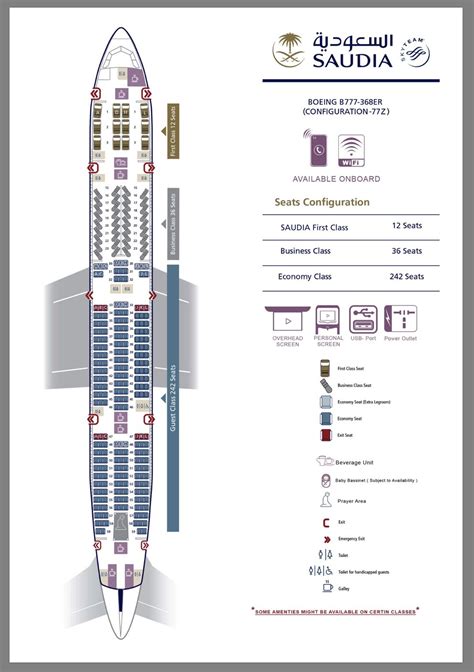 Seat Map Saudi Arabian Airlines Boeing B777 300 (773).